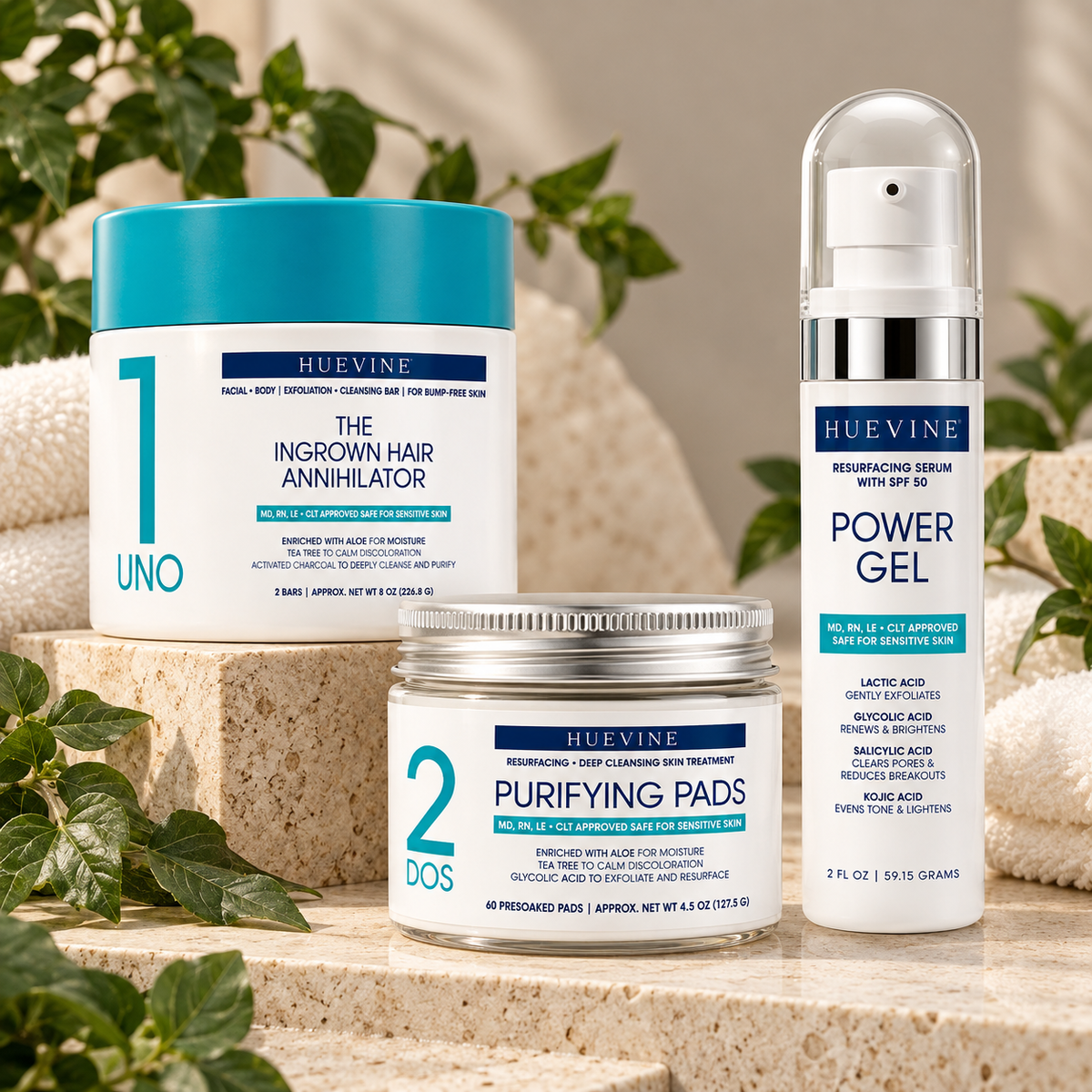 HueVine Ingrown Hair Treatment Kit body care routine lifestyle photograph