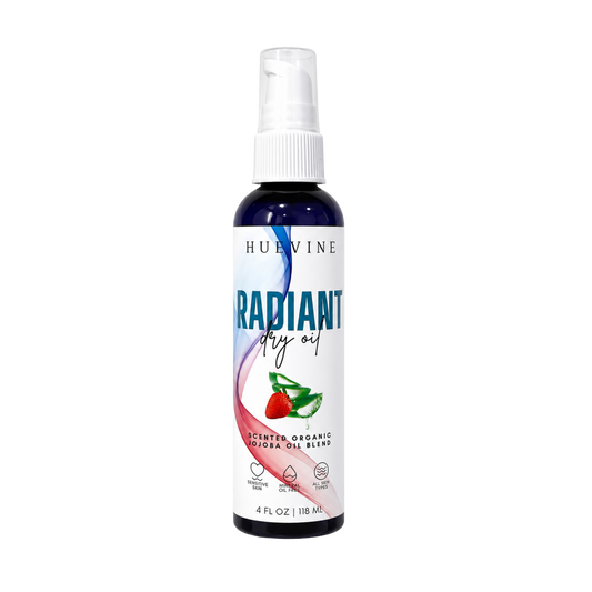 HueVine Radiant Dry Oil Organic Jojoba Oil White Background Product