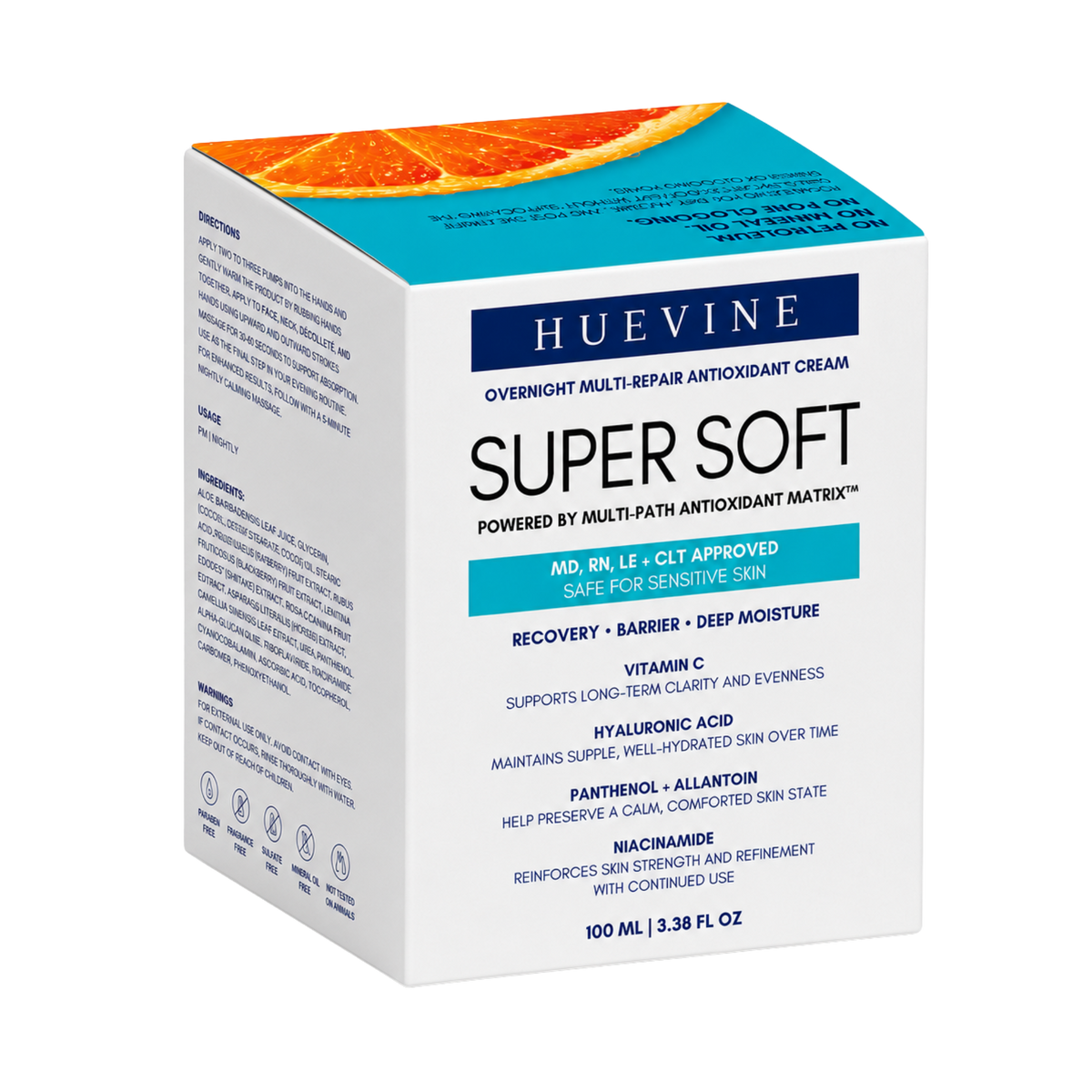 HueVine Super Soft Overnight Antioxidant Cream Box White Background Product